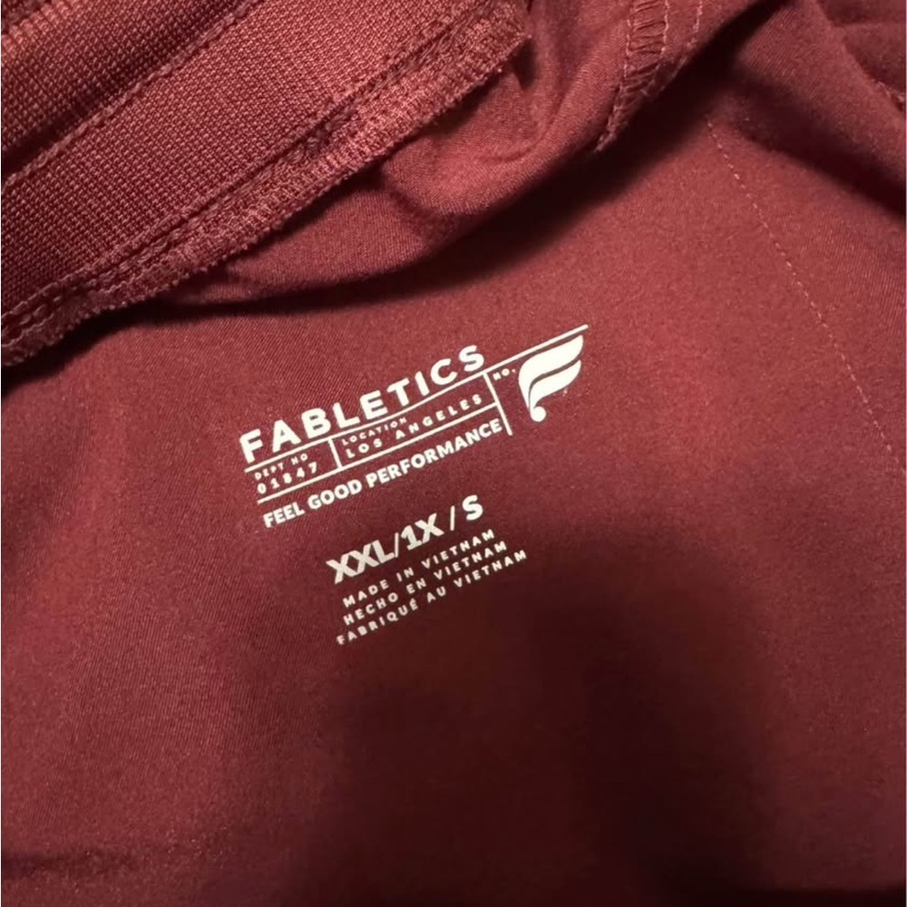 Fabletics Burgundy V-Neck Top and Pants